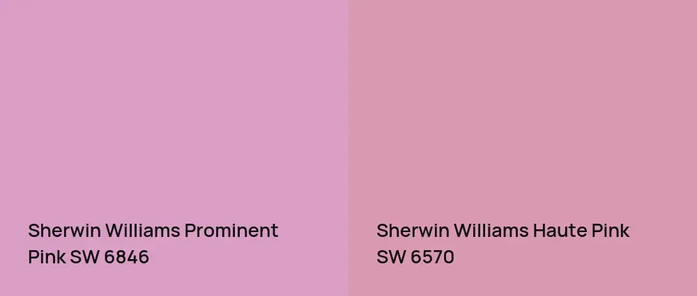 Sherwin Williams Prominent Pink SW 6846 vs Sherwin Williams Haute Pink SW 6570