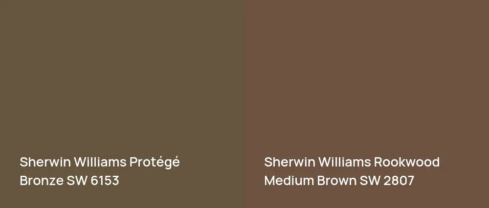 Sherwin Williams Protégé Bronze SW 6153 vs Sherwin Williams Rookwood Medium Brown SW 2807