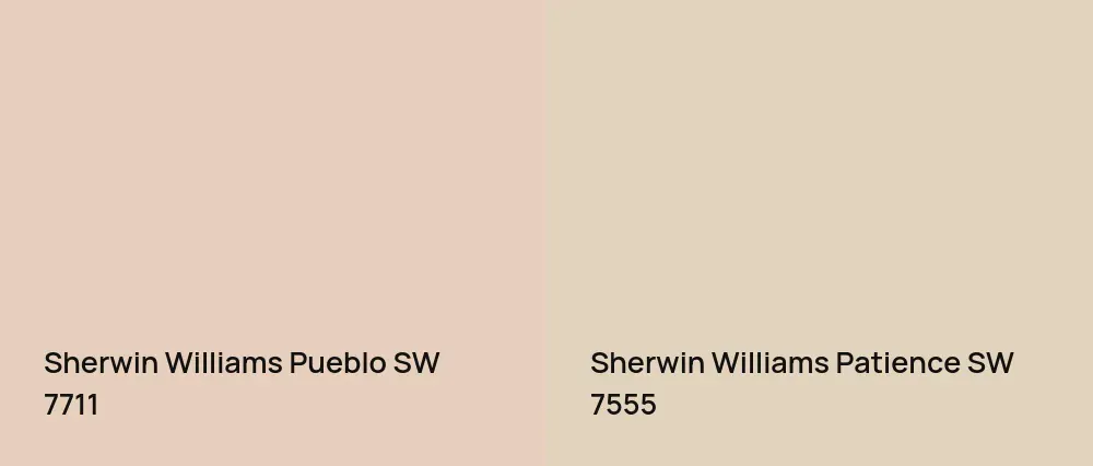 Sherwin Williams Pueblo SW 7711 vs Sherwin Williams Patience SW 7555