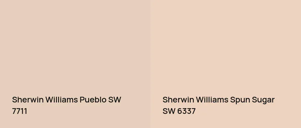 Sherwin Williams Pueblo SW 7711 vs Sherwin Williams Spun Sugar SW 6337