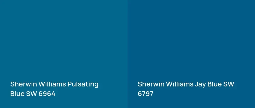 Sherwin Williams Pulsating Blue SW 6964 vs Sherwin Williams Jay Blue SW 6797