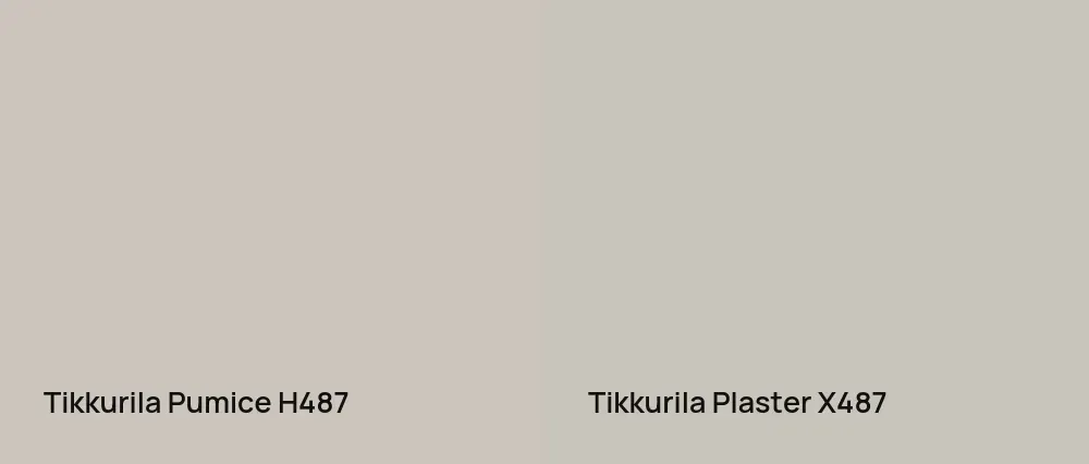 Tikkurila Pumice H487 vs Tikkurila Plaster X487