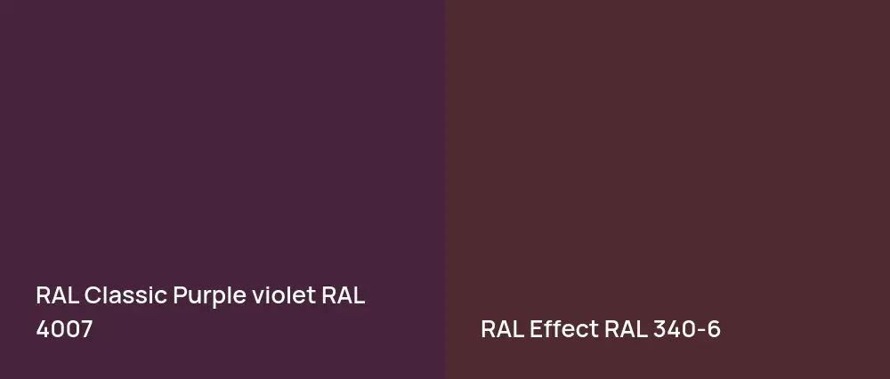 RAL Classic  Purple violet RAL 4007 vs RAL Effect  RAL 340-6