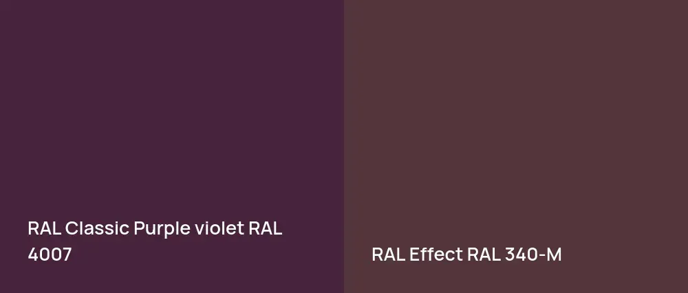 RAL Classic  Purple violet RAL 4007 vs RAL Effect  RAL 340-M