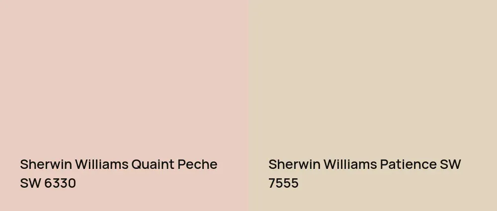 Sherwin Williams Quaint Peche SW 6330 vs Sherwin Williams Patience SW 7555