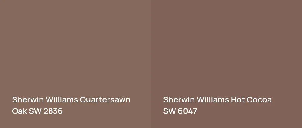 Sherwin Williams Quartersawn Oak SW 2836 vs Sherwin Williams Hot Cocoa SW 6047