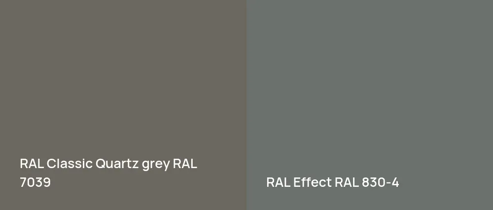 RAL Classic  Quartz grey RAL 7039 vs RAL Effect  RAL 830-4