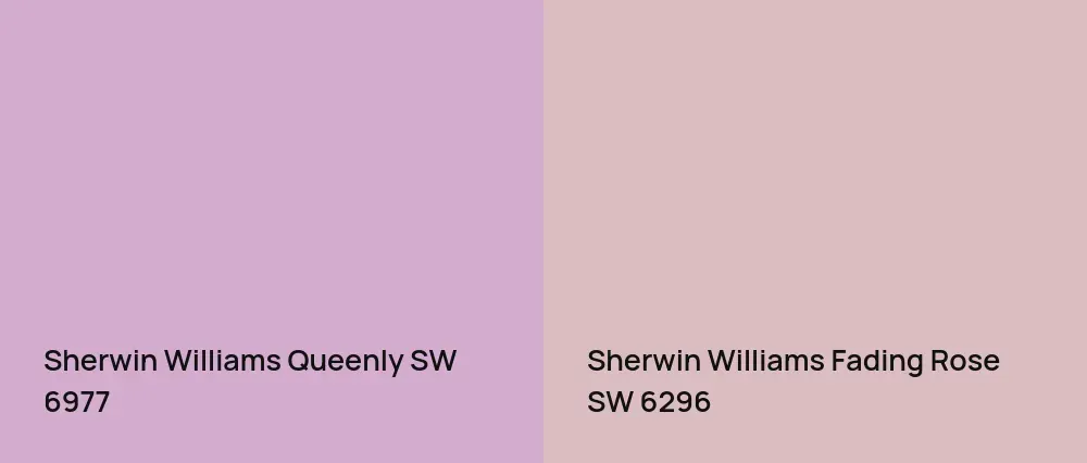 Sherwin Williams Queenly SW 6977 vs Sherwin Williams Fading Rose SW 6296