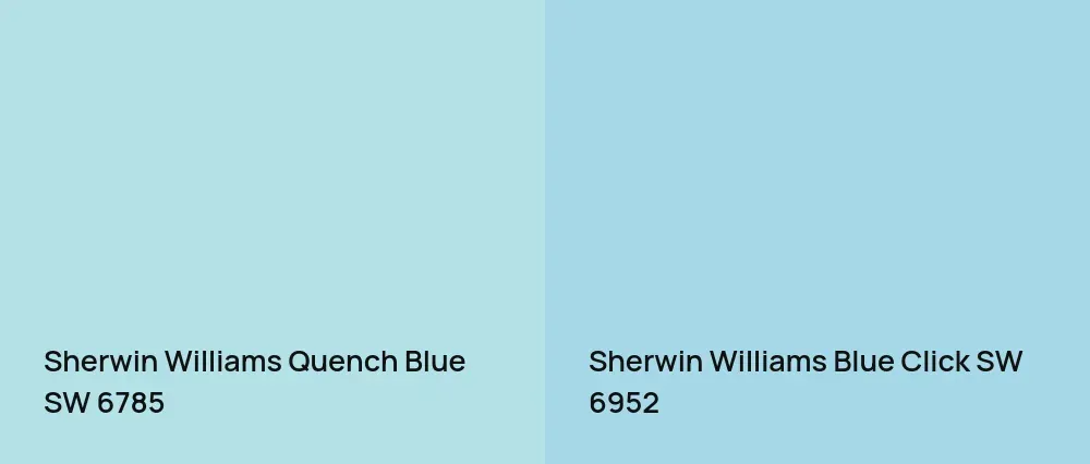 Sherwin Williams Quench Blue SW 6785 vs Sherwin Williams Blue Click SW 6952