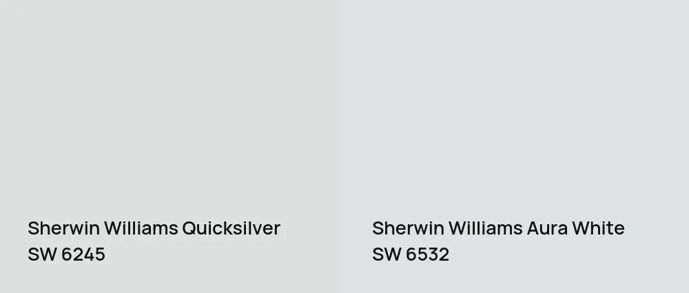 Sherwin Williams Quicksilver SW 6245 vs Sherwin Williams Aura White SW 6532