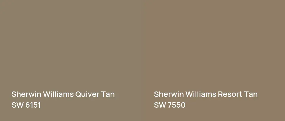 Sherwin Williams Quiver Tan SW 6151 vs Sherwin Williams Resort Tan SW 7550