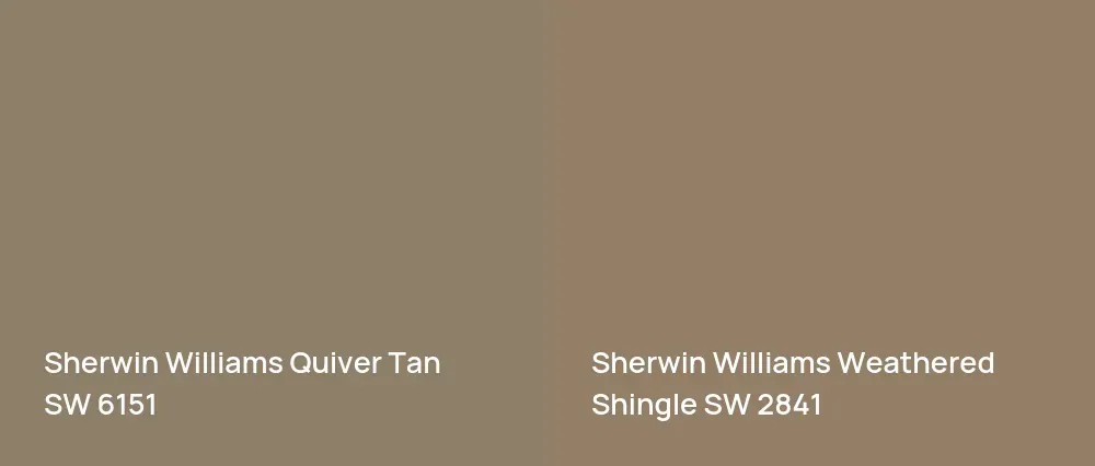 Sherwin Williams Quiver Tan SW 6151 vs Sherwin Williams Weathered Shingle SW 2841