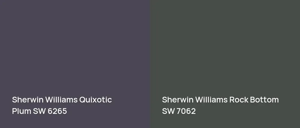 Sherwin Williams Quixotic Plum SW 6265 vs Sherwin Williams Rock Bottom SW 7062