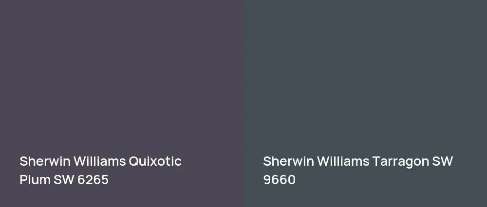 Sherwin Williams Quixotic Plum SW 6265 vs Sherwin Williams Tarragon SW 9660