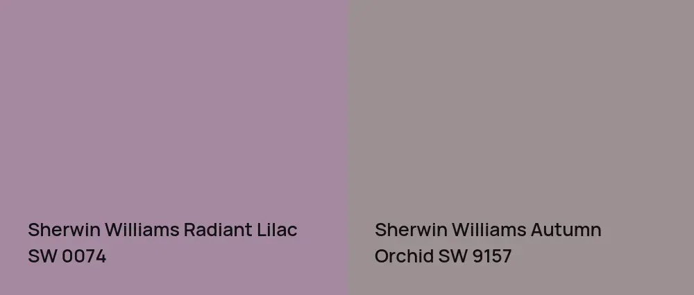 Sherwin Williams Radiant Lilac SW 0074 vs Sherwin Williams Autumn Orchid SW 9157