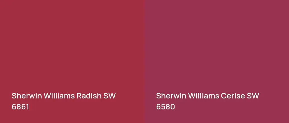 Sherwin Williams Radish SW 6861 vs Sherwin Williams Cerise SW 6580