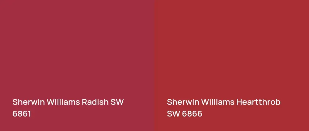 Sherwin Williams Radish SW 6861 vs Sherwin Williams Heartthrob SW 6866