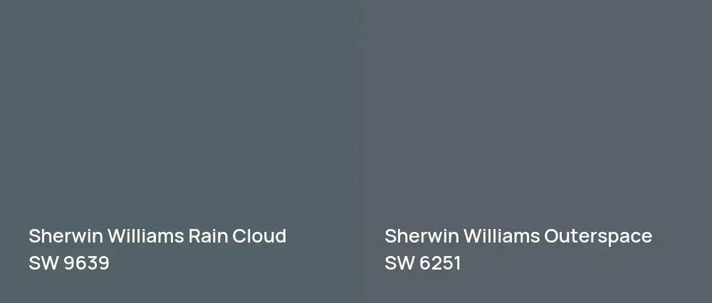 Sherwin Williams Rain Cloud SW 9639 vs Sherwin Williams Outerspace SW 6251