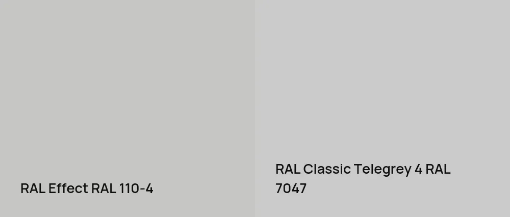 RAL Effect  RAL 110-4 vs RAL Classic Telegrey 4 RAL 7047