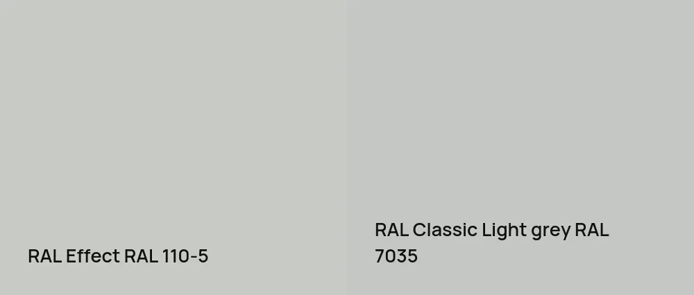 RAL Effect  RAL 110-5 vs RAL Classic  Light grey RAL 7035
