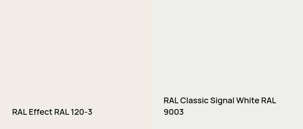 RAL Effect  RAL 120-3 vs RAL Classic Signal White RAL 9003