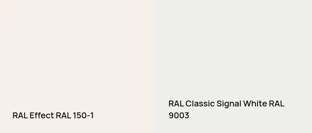 RAL Effect  RAL 150-1 vs RAL Classic Signal White RAL 9003