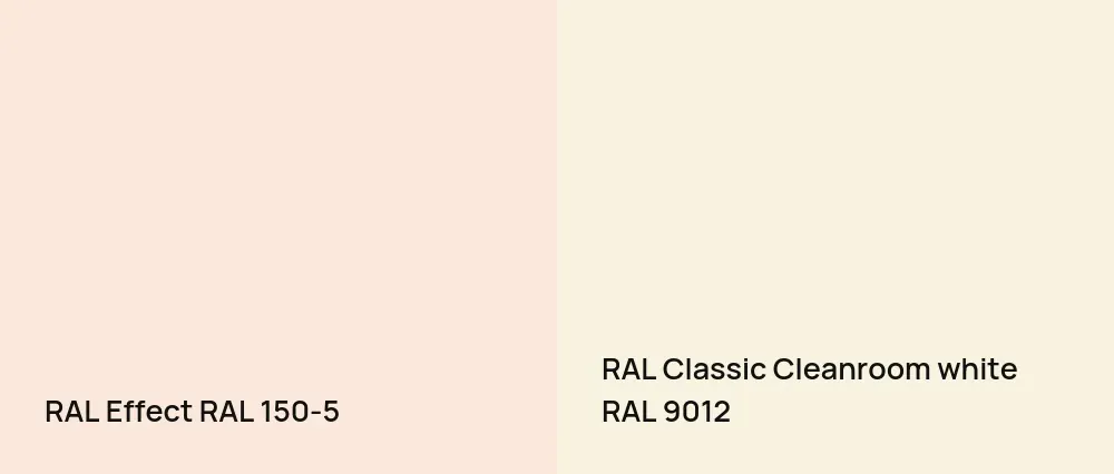 RAL Effect  RAL 150-5 vs RAL Classic Cleanroom white RAL 9012