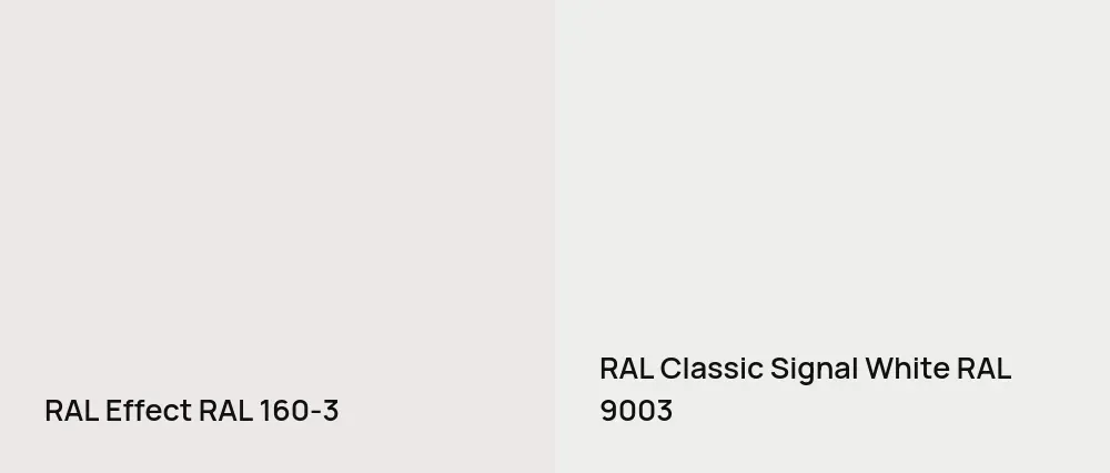 RAL Effect  RAL 160-3 vs RAL Classic Signal White RAL 9003