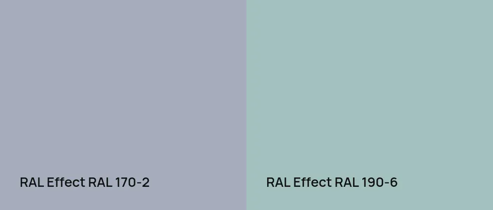 RAL Effect  RAL 170-2 vs RAL Effect  RAL 190-6