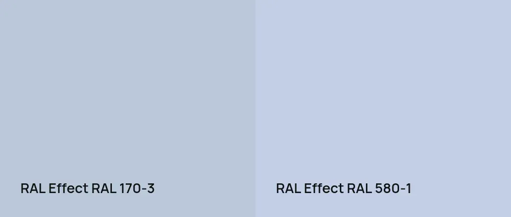 RAL Effect  RAL 170-3 vs RAL Effect  RAL 580-1