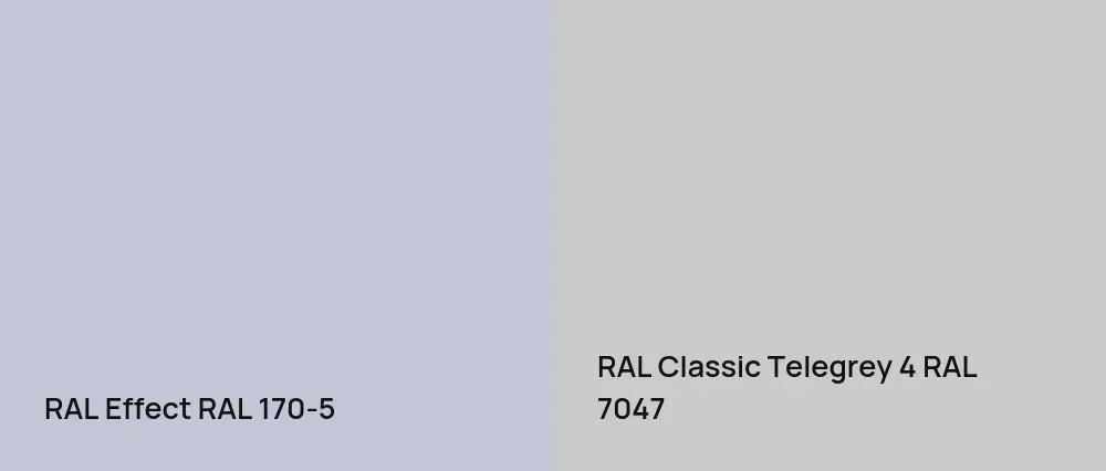RAL Effect  RAL 170-5 vs RAL Classic Telegrey 4 RAL 7047