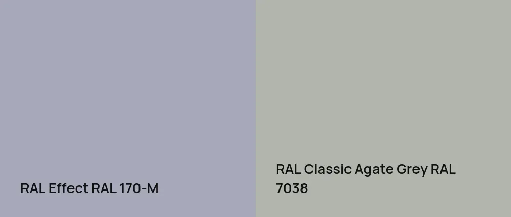 RAL Effect  RAL 170-M vs RAL Classic Agate Grey RAL 7038