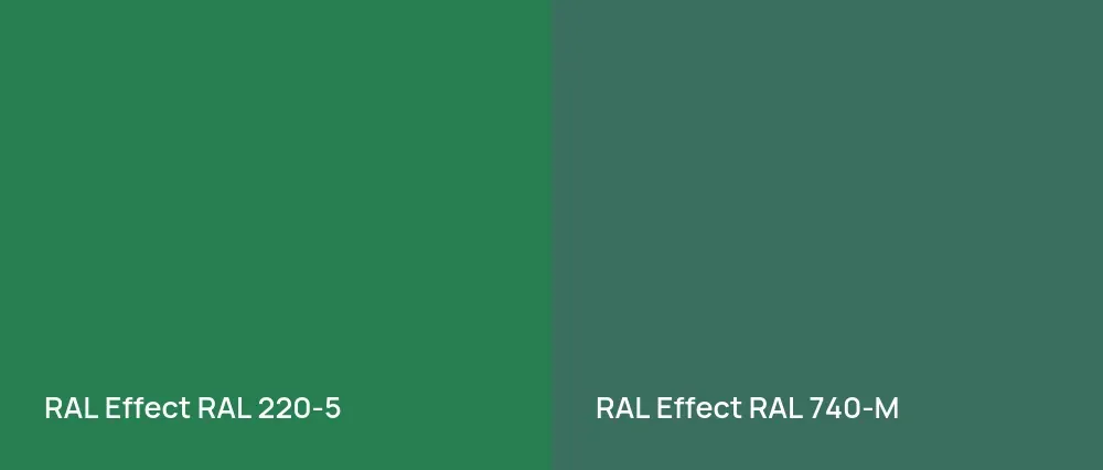 RAL Effect  RAL 220-5 vs RAL Effect  RAL 740-M