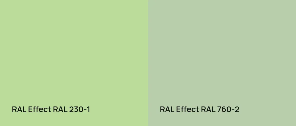 RAL Effect  RAL 230-1 vs RAL Effect  RAL 760-2