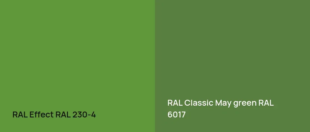 RAL Effect  RAL 230-4 vs RAL Classic  May green RAL 6017