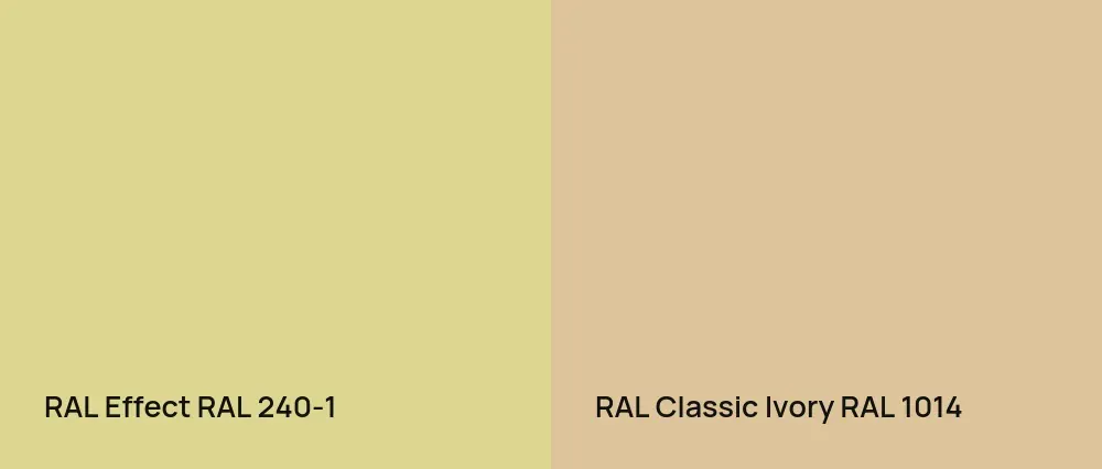 RAL Effect  RAL 240-1 vs RAL Classic  Ivory RAL 1014