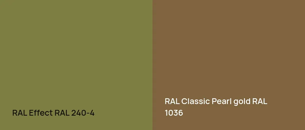 RAL Effect  RAL 240-4 vs RAL Classic  Pearl gold RAL 1036