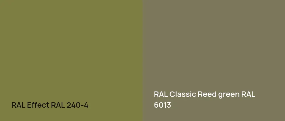 RAL Effect  RAL 240-4 vs RAL Classic  Reed green RAL 6013
