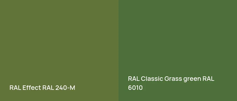 RAL Effect  RAL 240-M vs RAL Classic  Grass green RAL 6010
