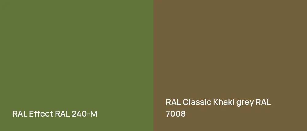 RAL Effect  RAL 240-M vs RAL Classic  Khaki grey RAL 7008