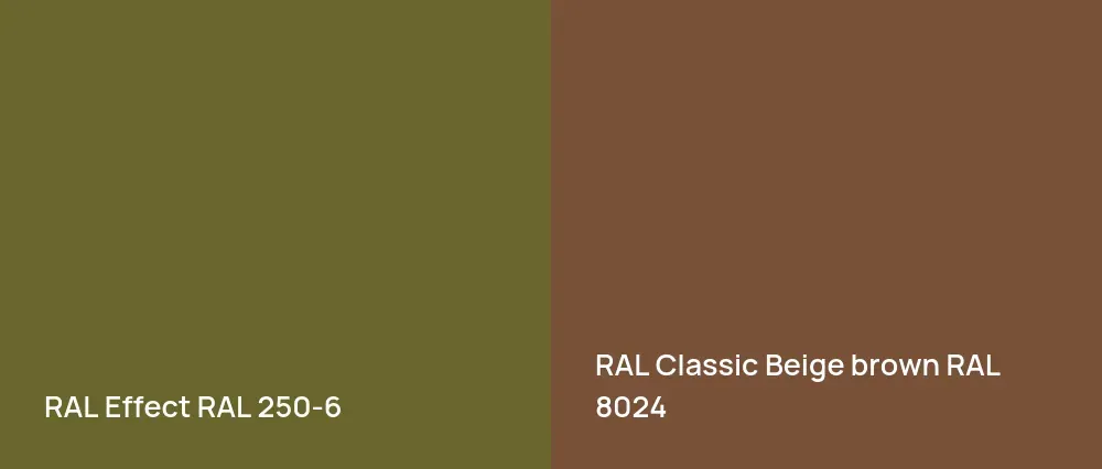 RAL Effect  RAL 250-6 vs RAL Classic  Beige brown RAL 8024