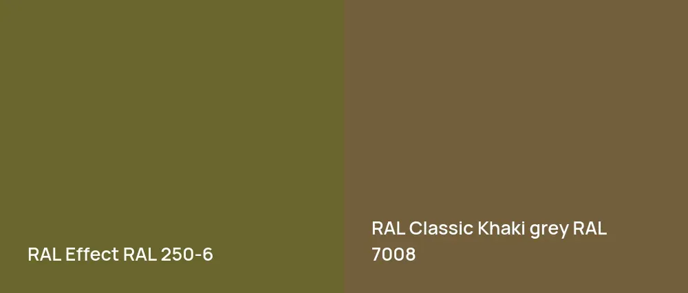 RAL Effect  RAL 250-6 vs RAL Classic  Khaki grey RAL 7008