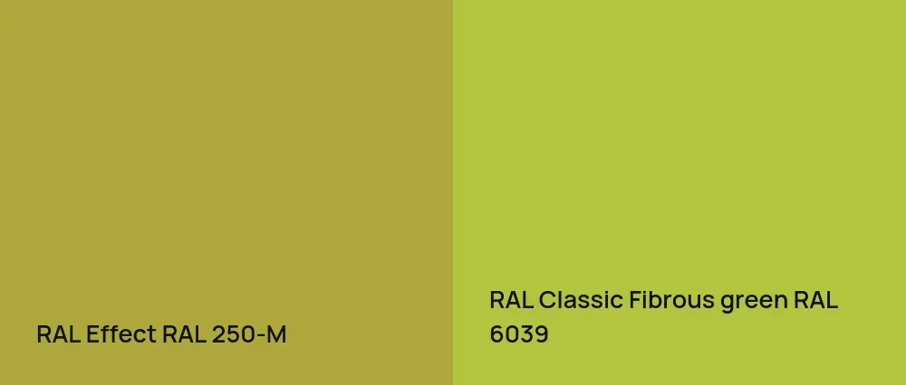 RAL Effect  RAL 250-M vs RAL Classic  Fibrous green RAL 6039