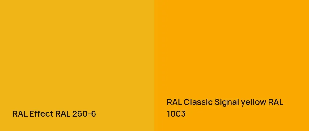 RAL Effect  RAL 260-6 vs RAL Classic  Signal yellow RAL 1003