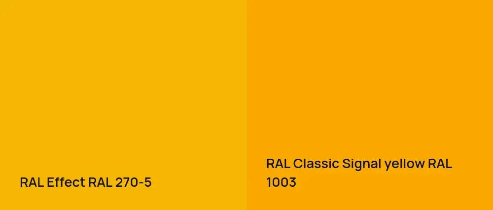 RAL Effect  RAL 270-5 vs RAL Classic  Signal yellow RAL 1003