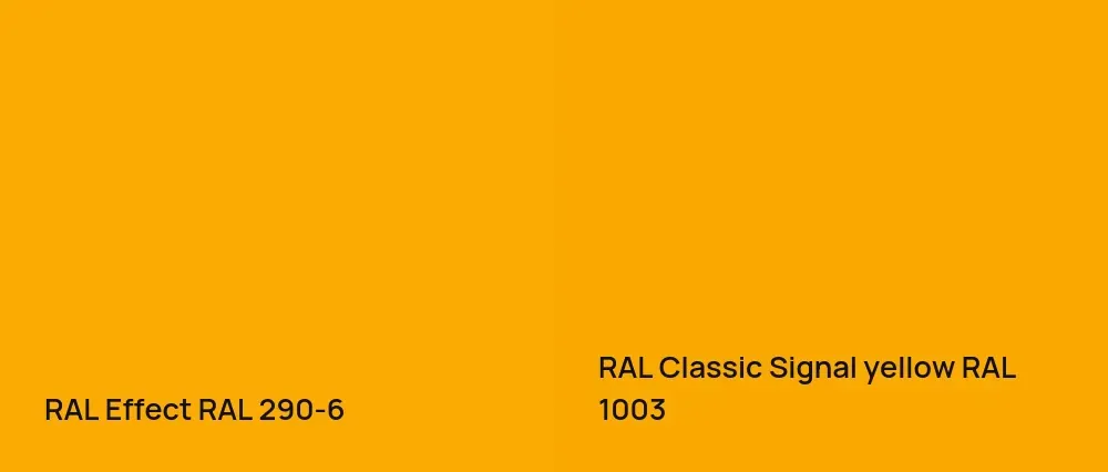 RAL Effect  RAL 290-6 vs RAL Classic  Signal yellow RAL 1003