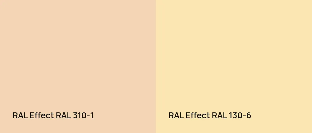 RAL Effect  RAL 310-1 vs RAL Effect  RAL 130-6