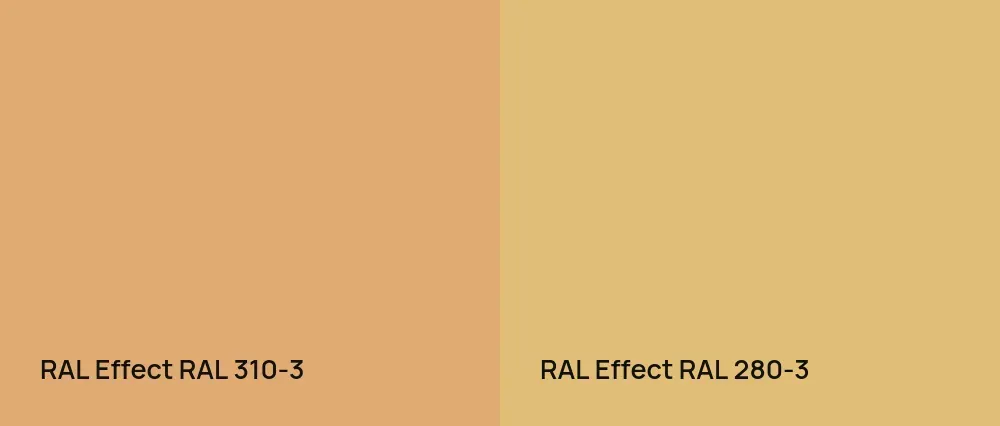 RAL Effect  RAL 310-3 vs RAL Effect  RAL 280-3