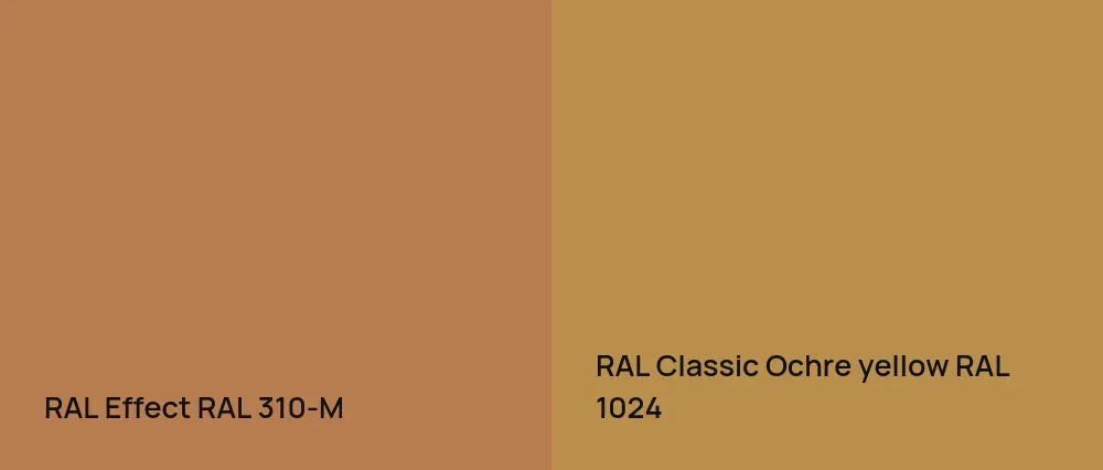 RAL Effect  RAL 310-M vs RAL Classic  Ochre yellow RAL 1024