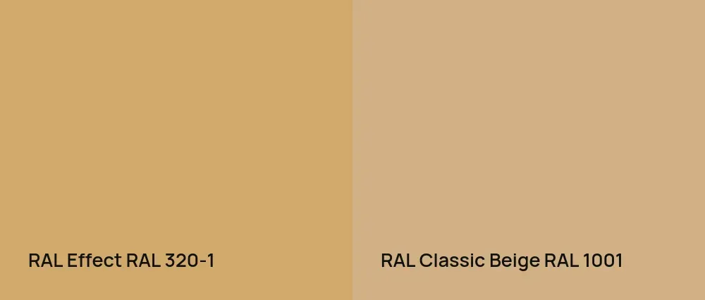 RAL Effect  RAL 320-1 vs RAL Classic  Beige RAL 1001